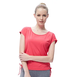 women designed OEM yoga running  fitted raglan sleeve  activewear sports loose t shirts