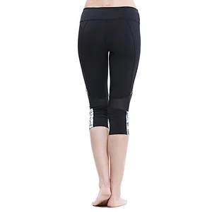 wholesale price fashion mesh inset athletic tights sets waist elastic yoga gym leggings