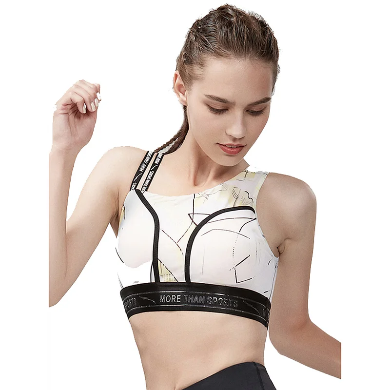 Custom logo seamless workout fitness yoga padded sports bra for women Custom logo sexy one shoulder sports yoga bra