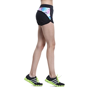 Women athletic running gym hot short sublimation printing mixmatch sports short