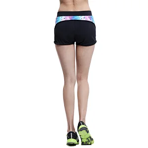 Women athletic running gym hot short sublimation printing mixmatch sports short