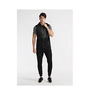 New fashion casual padded  men zip hoodie vest
