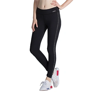 Fit pattern quick dry lightweight stripe logo tape sport yoga leggings  women compression tights