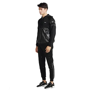 Fashion casual fit pattern mixmatch warm outdoor sportswear pullover  softshell men hoody sweater with half zip