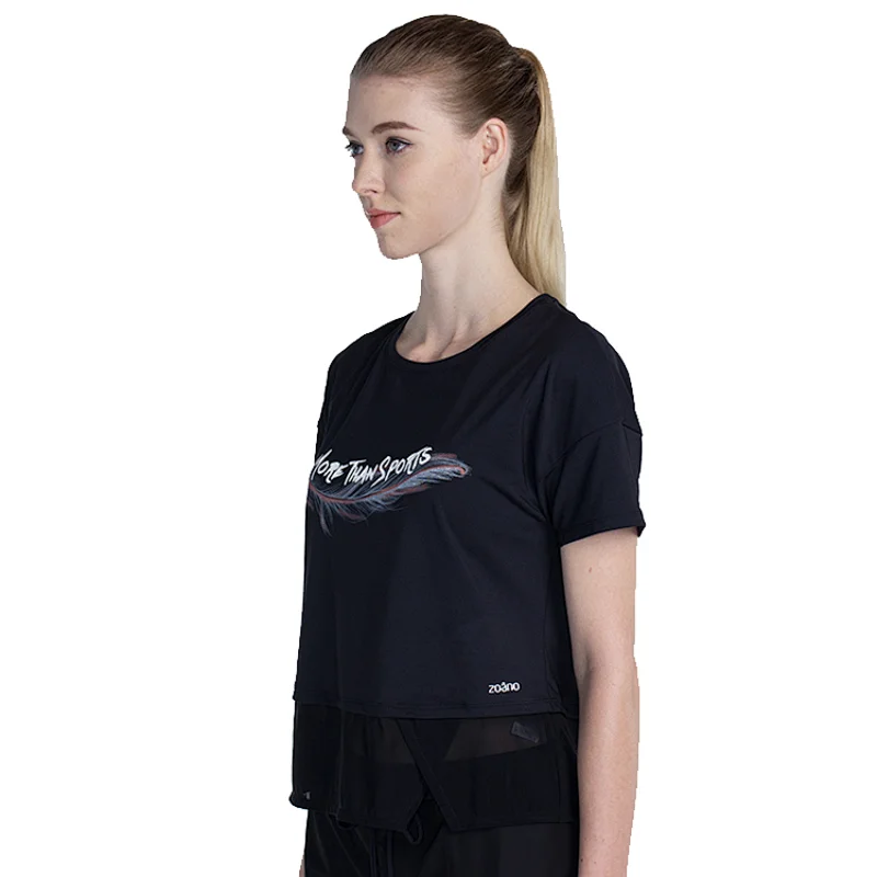 custom quick dry t shirt womens solid colourl loose running wear printing mesh sports t shirt
