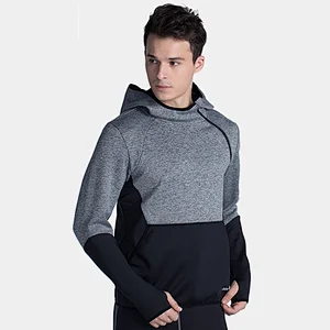 sports hoody with thumb-hole  longsleeve t shirt with half zip sweatershit