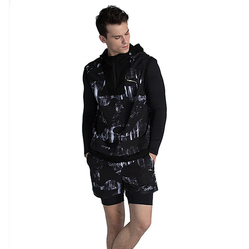 2020 Hot Sale New Design half zipper Sleeveless Hoodie For Men Fitness Casual Sweat shirt