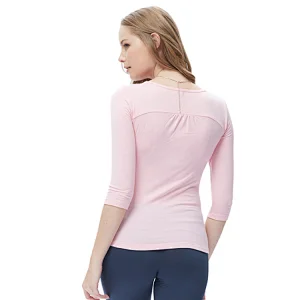 Designed Women mesh breathable light weight tee with decorative ribbon running yoga fitness wear wholesales long sleeve T shirt
