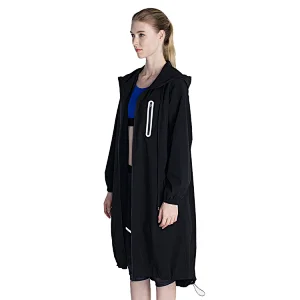Running long windbreaker jacket for women