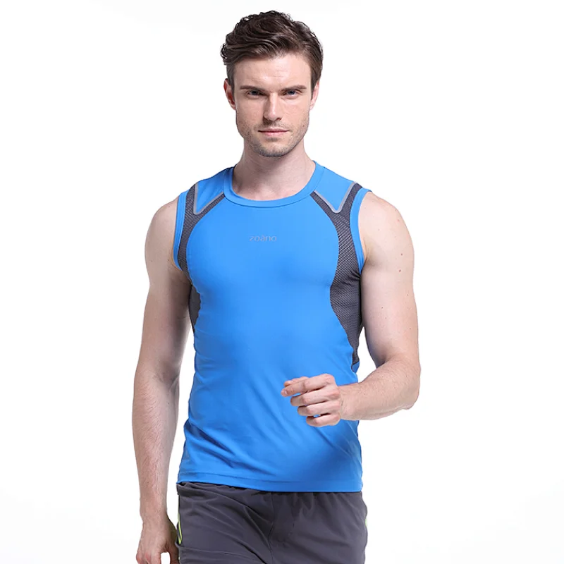 High quality qicky dry sportswear tank tops fitness men laser cut sleeveless