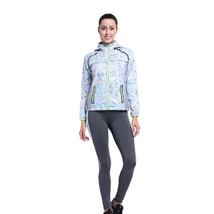 Women detachable sleeve sublimation print windbreaker jacket  shiny manufacturers sportswear