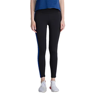 Skinny stripe mid waist spandex gym leggings  compression tights sport running pants for women