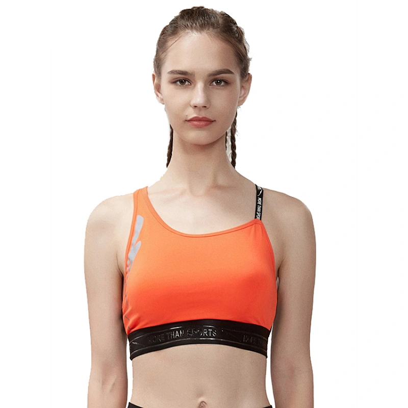 Custom logo seamless workout fitness yoga padded sports bra for women 2020 adjustable padded nylon spandex seamless top fitness