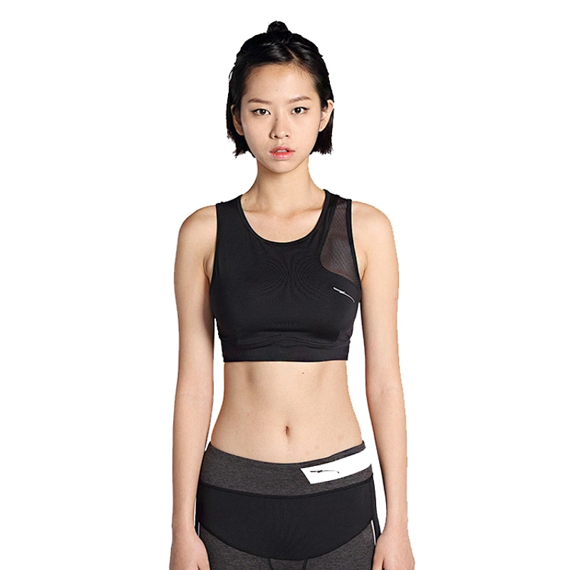 sexy mesh gym ladies high quality black sports bra