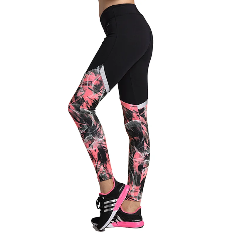 Custom OEM slim original design stretch mixmatch flower print yoga pants  leggings fitness for women