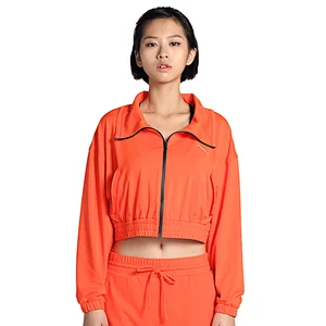 high quality female tracksuit latest fashion one shoulder zipper top for women