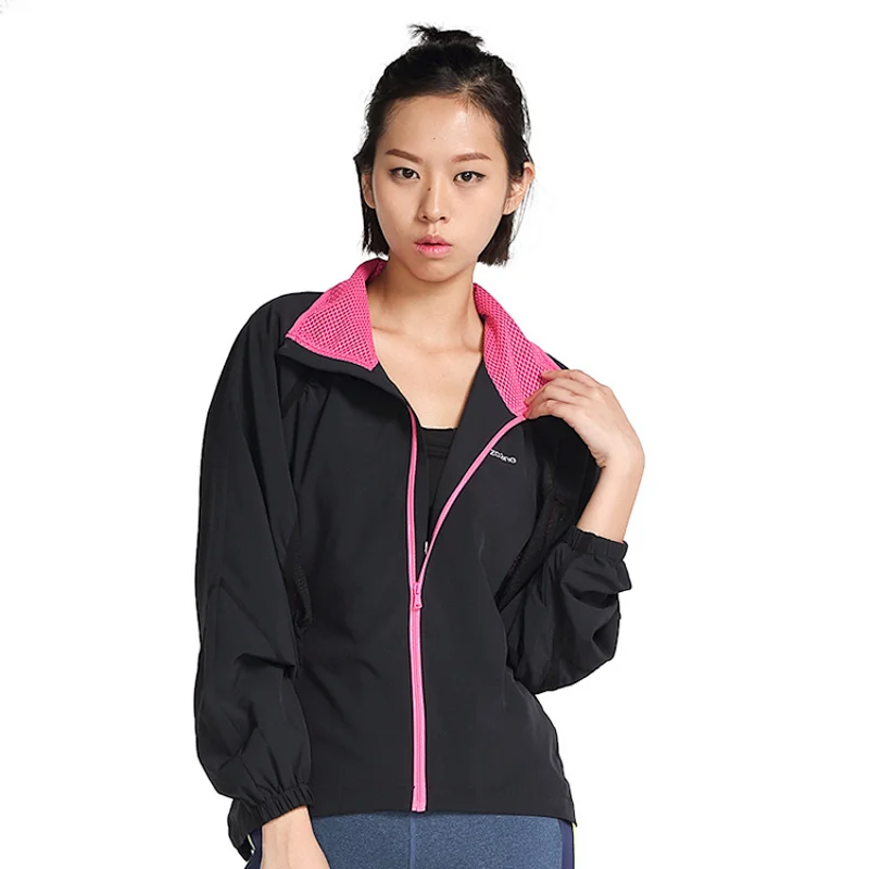 Custom mixmatch women sport running windbreaker casual zipper jackets