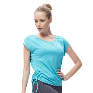 women designed OEM yoga running  fitted raglan sleeve  activewear sports loose t shirts