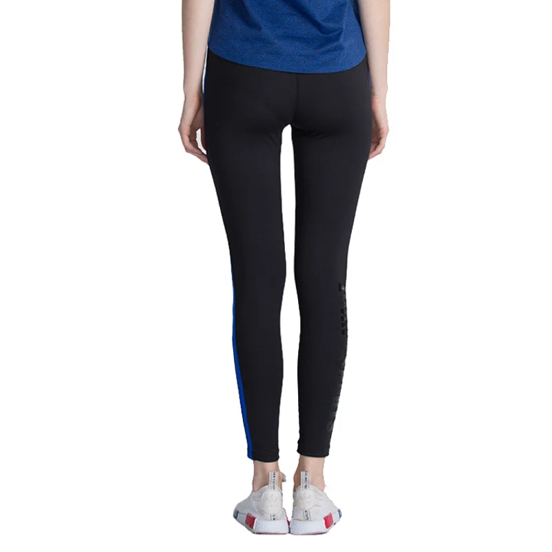 Skinny stripe mid waist spandex gym leggings  compression tights sport running pants for women