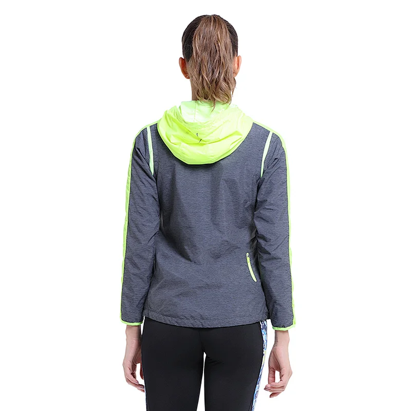Custom OEM tech contrast color light weight windbreaker zip up woven quality outwear  running skin jackets for women