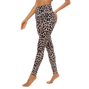 2020 Fashion oem custom sublimation gym workout sport tights  leopard print leggings women yoga pants fitness