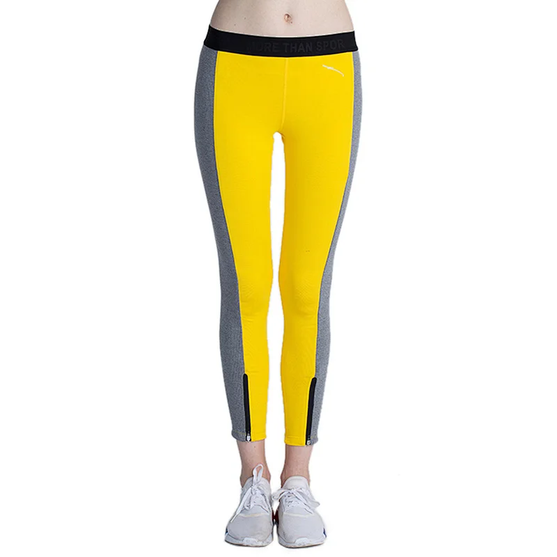 Summer neon colorful low rise trousers slim fit pattern active  gym leggings running pants for women with zip