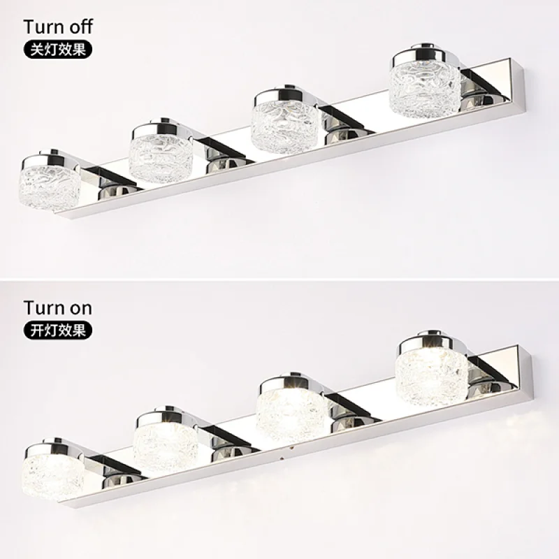 vanity cabinet mirror lamp with glass shade