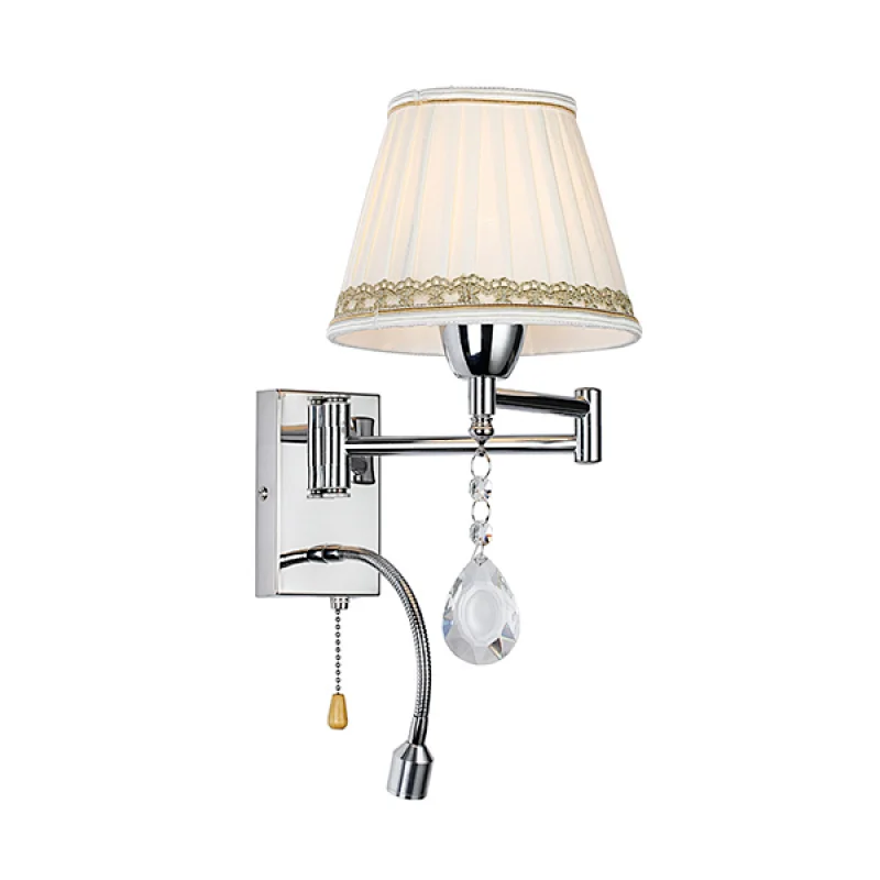 Bedside Wall Lamp with Fabric Shade