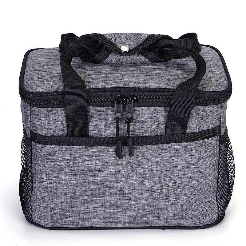 reusable outdoor various color compartment lunch cooler bag with zipper