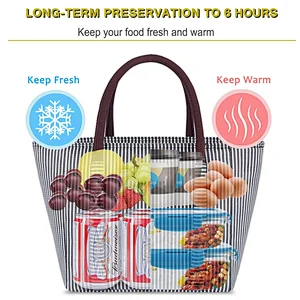 wholesale custom logo ladies adult polyester sublimation thermal insulated zipper lunch box cooler tote bags for women