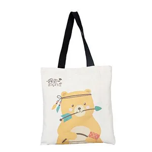 wholesale custom printed large cotton shoulder waxed canvas tote bag with zipper