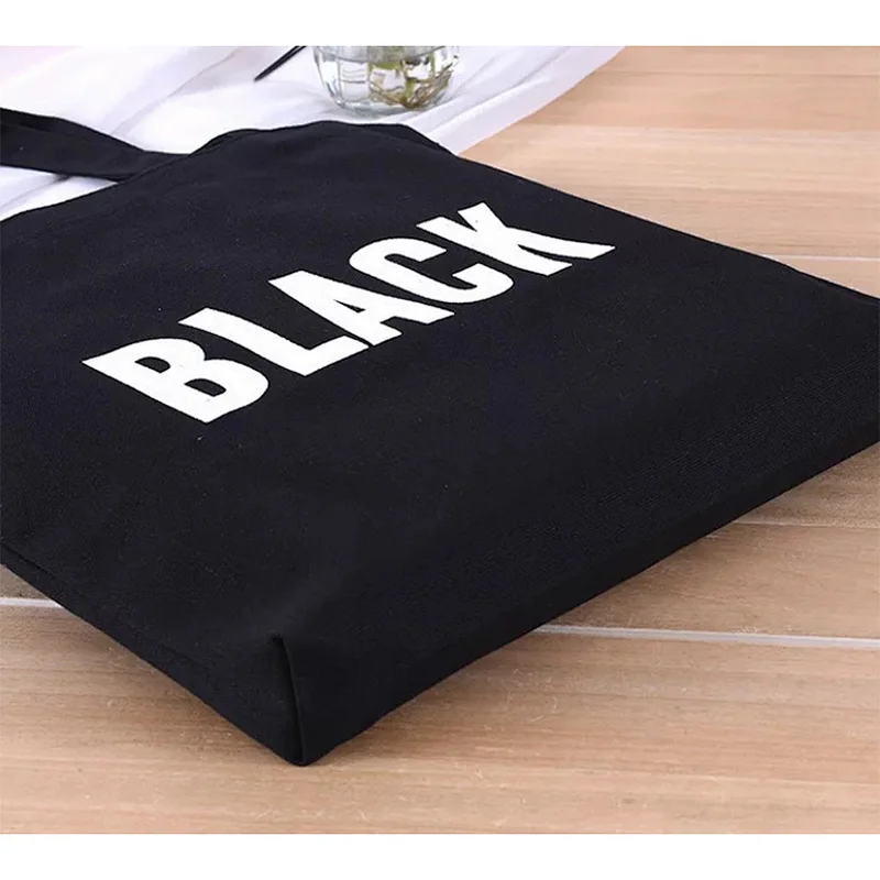 wholesale bulk promotion women large eco friendly white cotton canvas shoulder tote shopping bags with custom printed logo