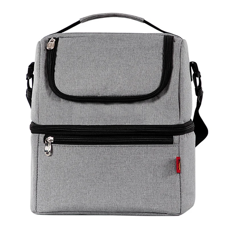 Large mens insulated thermal  waterproof lunch bag with shoulder strap