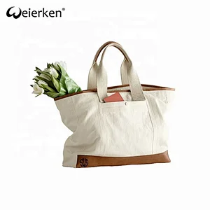 Large Capacity Creative Style canvas Leather Bag