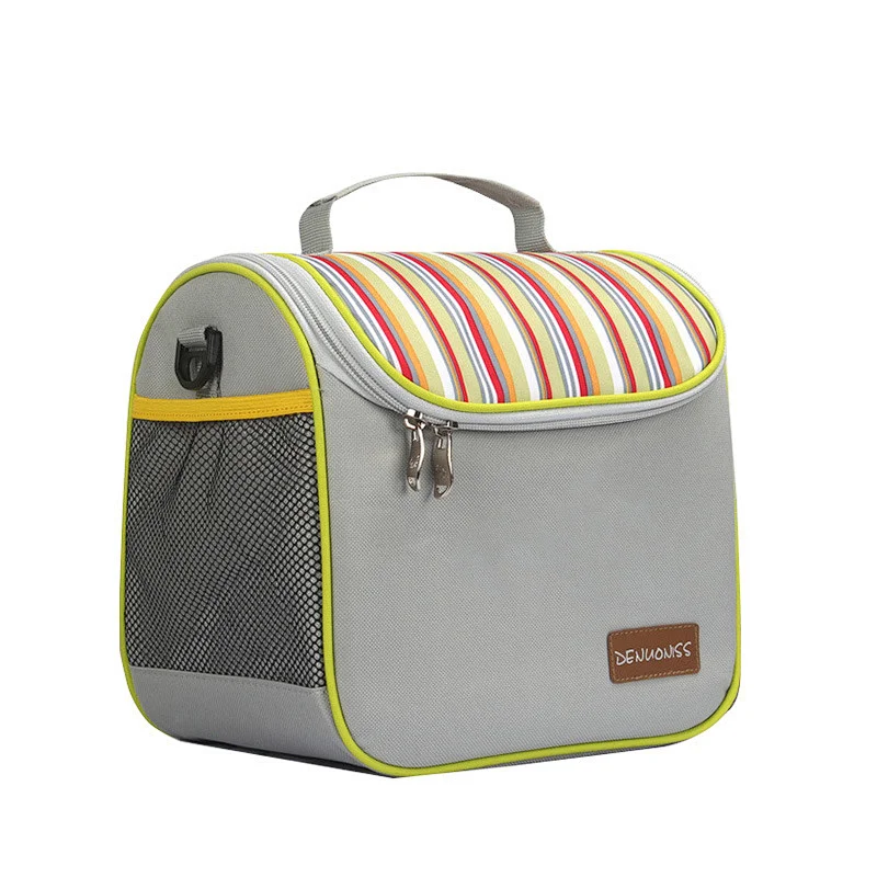 cosmetic insulation printed canvas cooler lunch  bag for women