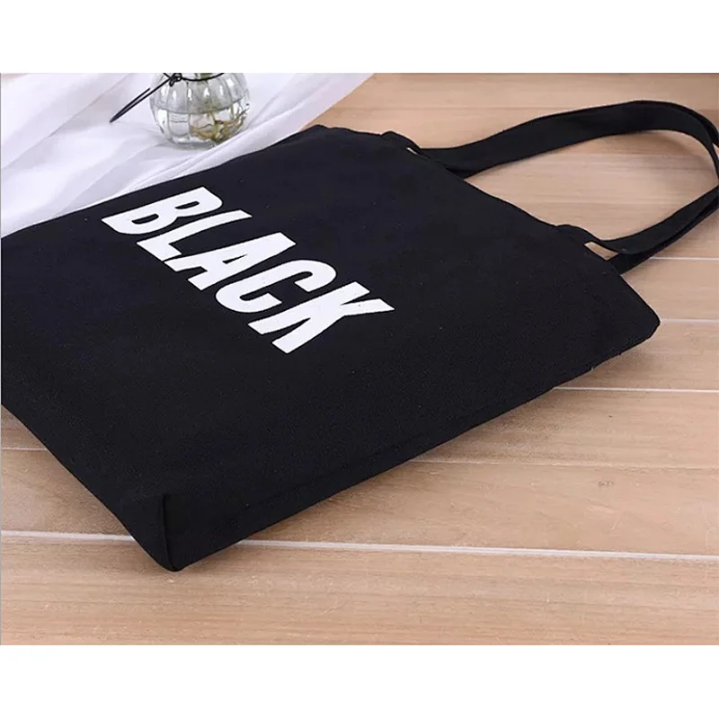 wholesale bulk promotion women large eco friendly white cotton canvas shoulder tote shopping bags with custom printed logo