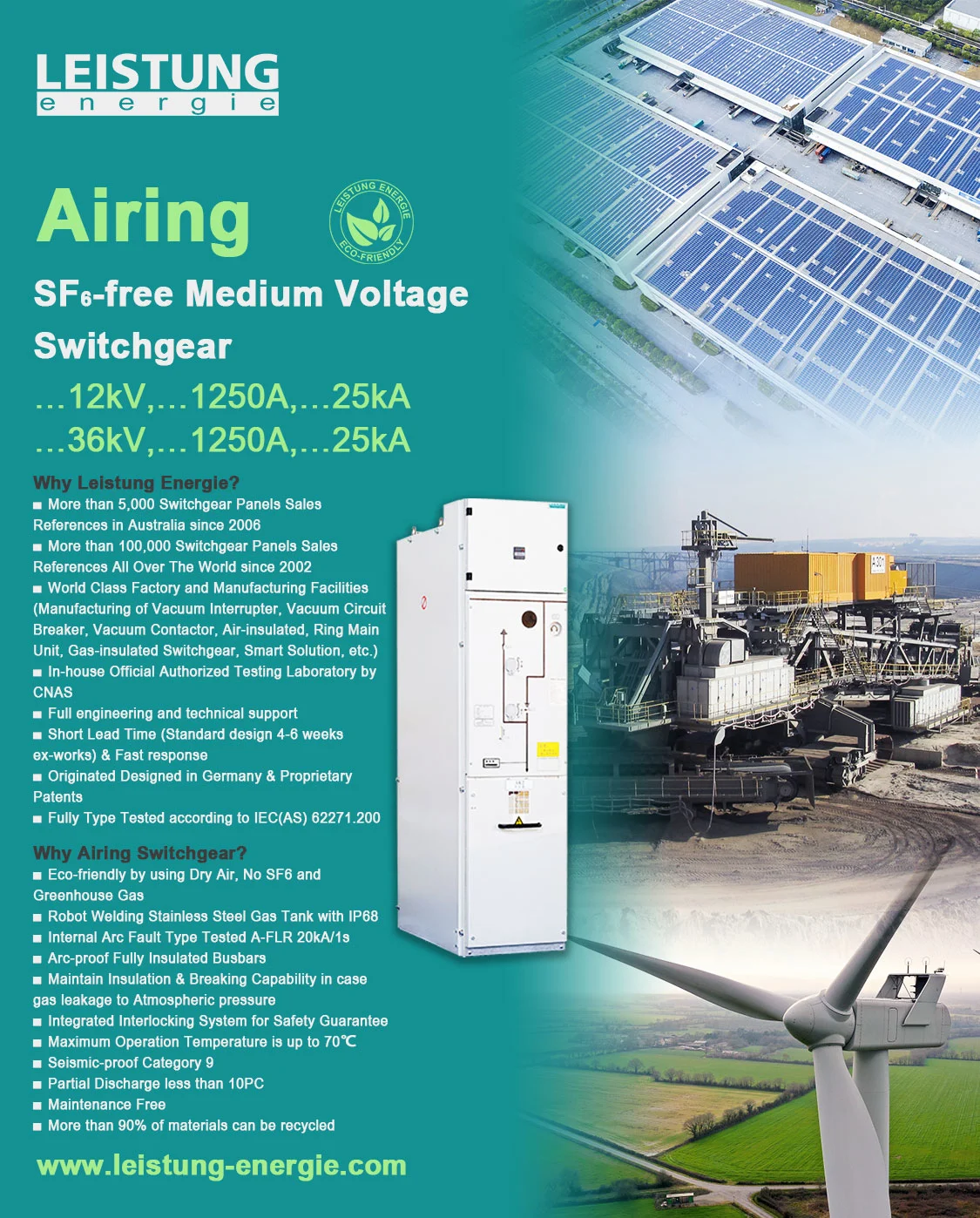 Airing SF6-free Medium Voltage Switchgear