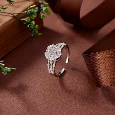silver band ring womens