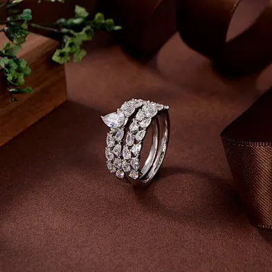 silver ring with black stone