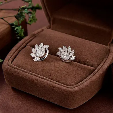 silver diamond drop earrings