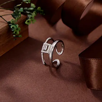 silver wedding ring sets