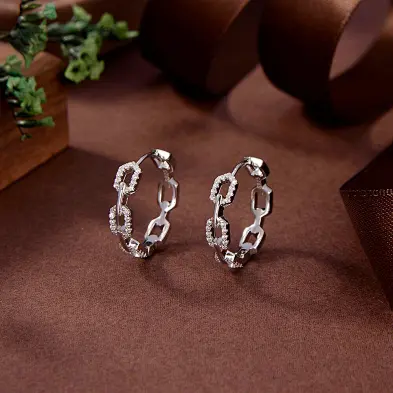sterling silver heart hoop earrings