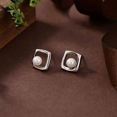 silver sparkly earrings