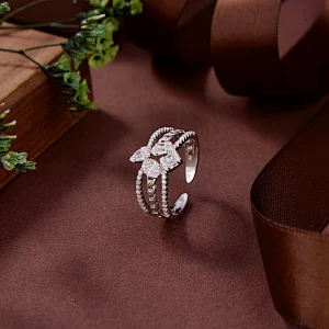 open hearts ring sterling silver