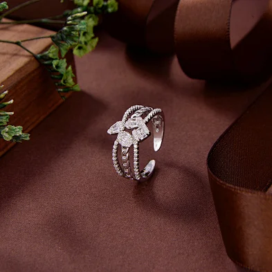 open hearts ring sterling silver