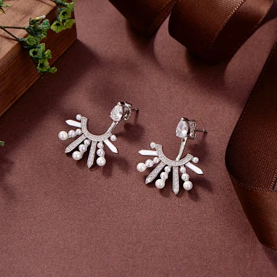 wholesale pearl drop earrings silver