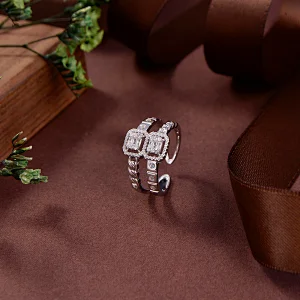 sterling silver black diamond ring