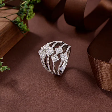 sterling silver princess cut ring