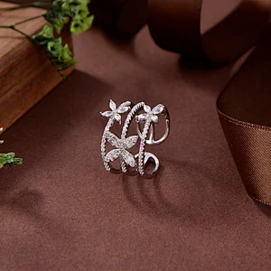 silver initials ring