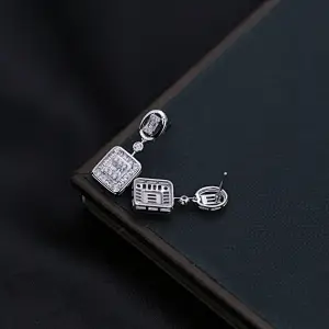 sterling silver cross dangle earrings